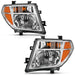 Anzo USA 111463 Crystal Headlight Set; Clear Lens; Chrome w/Amber Housing; Pair; OE Replacement; - Truck Part Superstore