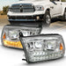 Anzo USA 111465 LED Projector Headlight; w/Plank Style Switchback; Chrome w/Amber; Pair; - Truck Part Superstore