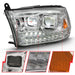 Anzo USA 111465 LED Projector Headlight; w/Plank Style Switchback; Chrome w/Amber; Pair; - Truck Part Superstore