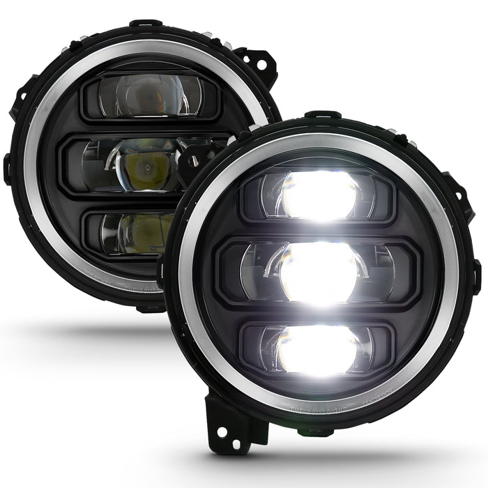 Anzo USA 111466 LED Projector Headlight; w/Plank Style Design; Black; Pair; - Truck Part Superstore