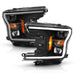 Anzo USA 111467 Projector Headlight Set w/Halo; w/Plank Style; Black w/Amber; Pair; - Truck Part Superstore