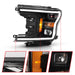 Anzo USA 111467 Projector Headlight Set w/Halo; w/Plank Style; Black w/Amber; Pair; - Truck Part Superstore