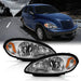 Anzo USA 111472 Crystal Headlight Set; Clear Lens; Chrome w/Amber Housing; Pair; - Truck Part Superstore