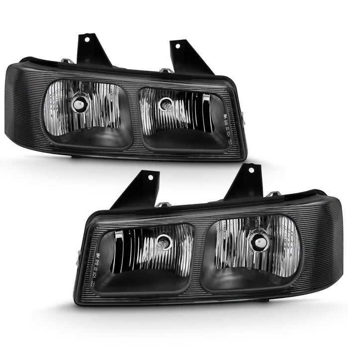 Anzo USA 111474 Crystal Headlight Set; Clear Lens; Black Housing; Pair; - Truck Part Superstore