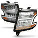 Anzo USA 111479 LED Crystal Headlight; w/Plank Style; Chrome Clear w/Sequential Amber; Pair; - Truck Part Superstore