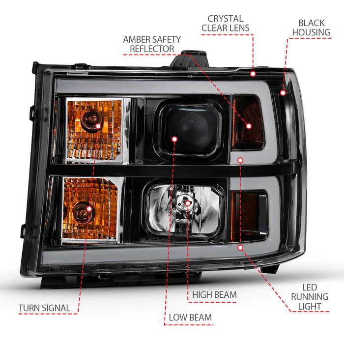 Anzo USA 111482 Projector Headlight Set - Truck Part Superstore