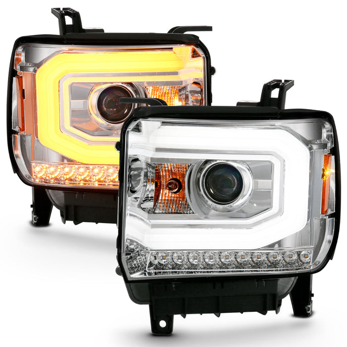 Anzo USA 111488 Projector Headlight Set; w/Plank Style Switchback; Chrome; Pair; - Truck Part Superstore