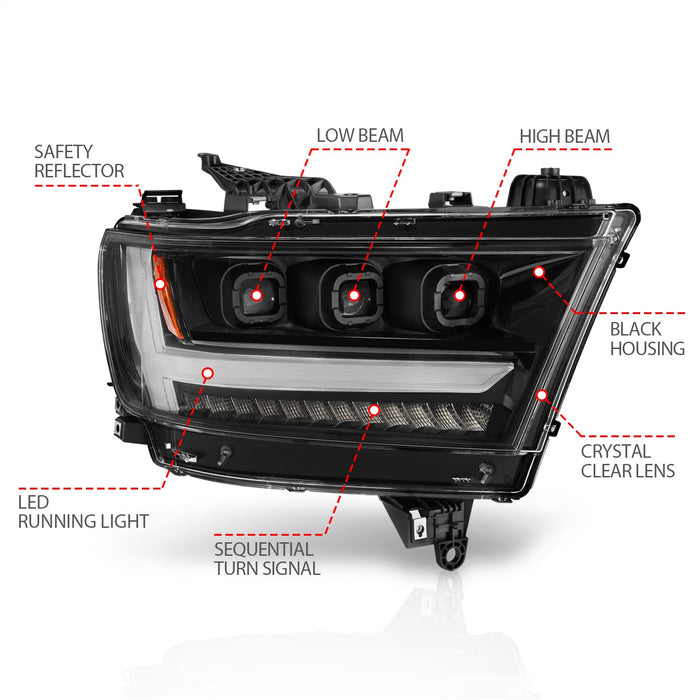 Anzo USA 111494-R LED Projector Headlight - Truck Part Superstore