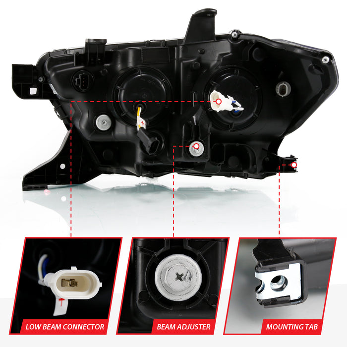 Anzo USA 111496 LED Projector Headlight; w/Plank Style Design; Black w/Amber; - Truck Part Superstore