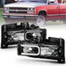Anzo USA 111498 Crystal Headlight Set; Clear Lens; Chrome Housing; Pair; w/Light Bar; - Truck Part Superstore