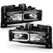 Anzo USA 111498 Crystal Headlight Set; Clear Lens; Chrome Housing; Pair; w/Light Bar; - Truck Part Superstore