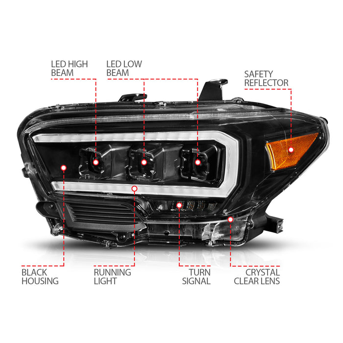 Anzo USA 111500 LED Projector Headlight; w/Black Housing; - Truck Part Superstore