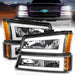 Anzo USA 111501 Crystal Headlight Set; Black Housing; Pair; w/Light Bar; - Truck Part Superstore
