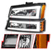 Anzo USA 111501 Crystal Headlight Set; Black Housing; Pair; w/Light Bar; - Truck Part Superstore