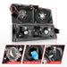 Anzo USA 111501 Crystal Headlight Set; Black Housing; Pair; w/Light Bar; - Truck Part Superstore