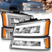 Anzo USA 111502 Crystal Headlight Set; Chorme Housing; Pair; w/Light Bar; - Truck Part Superstore
