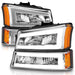 Anzo USA 111502 Crystal Headlight Set; Chorme Housing; Pair; w/Light Bar; - Truck Part Superstore