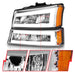 Anzo USA 111502 Crystal Headlight Set; Chorme Housing; Pair; w/Light Bar; - Truck Part Superstore
