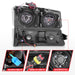 Anzo USA 111502 Crystal Headlight Set; Chorme Housing; Pair; w/Light Bar; - Truck Part Superstore