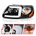 Anzo USA 111503 Projector Headlight Set; Clear Lens; Black Housing; w/Light Bar; Pair; - Truck Part Superstore