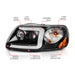 Anzo USA 111503 Projector Headlight Set; Clear Lens; Black Housing; w/Light Bar; Pair; - Truck Part Superstore