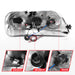 Anzo USA 111503 Projector Headlight Set; Clear Lens; Black Housing; w/Light Bar; Pair; - Truck Part Superstore