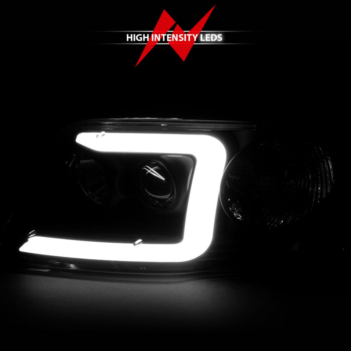 Anzo USA 111503 Projector Headlight Set; Clear Lens; Black Housing; w/Light Bar; Pair; - Truck Part Superstore