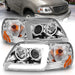 Anzo USA 111504 Projector Headlight Set; Clear Lens; Chorme Housing; w/Light Bar; Pair; - Truck Part Superstore