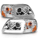 Anzo USA 111504 Projector Headlight Set; Clear Lens; Chorme Housing; w/Light Bar; Pair; - Truck Part Superstore