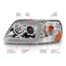 Anzo USA 111504 Projector Headlight Set; Clear Lens; Chorme Housing; w/Light Bar; Pair; - Truck Part Superstore