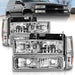 Anzo USA 111506 Crystal Headlight Set; Chrome Housing; w/Signal & Side Markers; 8 PCS; Pair; - Truck Part Superstore
