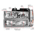 Anzo USA 111506 Crystal Headlight Set; Chrome Housing; w/Signal & Side Markers; 8 PCS; Pair; - Truck Part Superstore