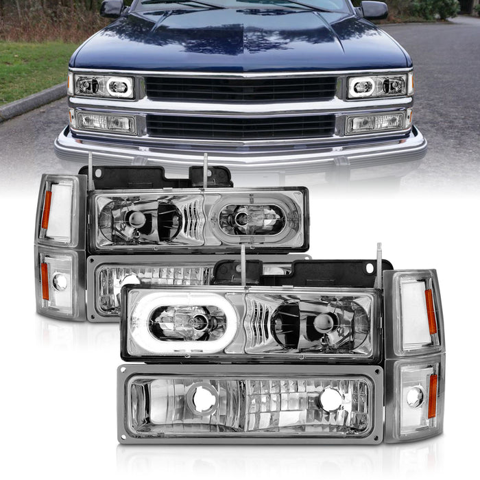 Anzo USA 111508 Crystal Headlight Set w/Halo - Truck Part Superstore