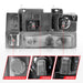 Anzo USA 111508 Crystal Headlight Set w/Halo - Truck Part Superstore