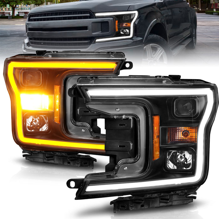 Anzo USA 111509 Projector Headlight Set; w/Plank Style Switchback; Black Housing; Pair; - Truck Part Superstore