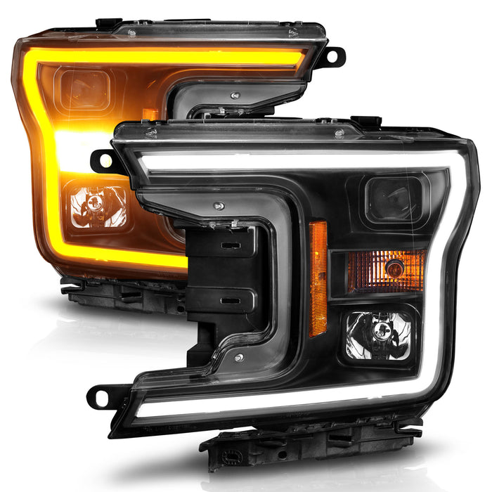Anzo USA 111509 Projector Headlight Set; w/Plank Style Switchback; Black Housing; Pair; - Truck Part Superstore