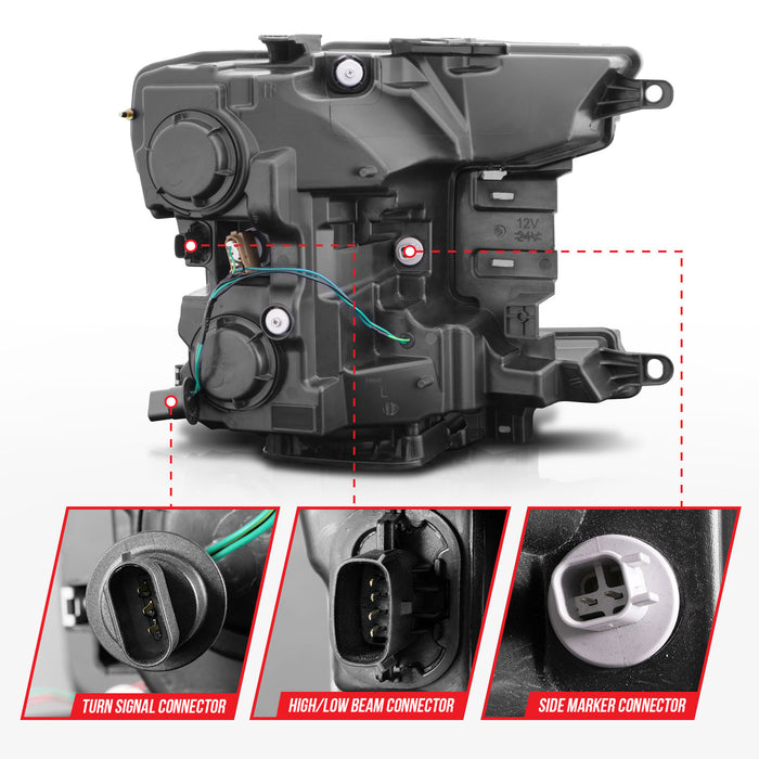 Anzo USA 111509 Projector Headlight Set; w/Plank Style Switchback; Black Housing; Pair; - Truck Part Superstore
