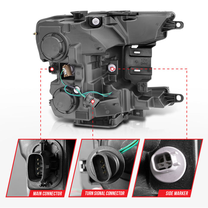 Anzo USA 111510 Projector Headlight Set; w/Plank Style Switchback; Chorme Housing; Pair; - Truck Part Superstore
