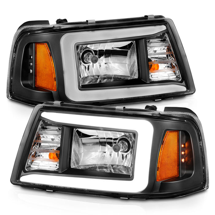 Anzo USA 111511 Crystal Headlight Set; Black Housing; Pair; w/Light Bar; - Truck Part Superstore
