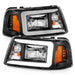 Anzo USA 111511 Crystal Headlight Set; Black Housing; Pair; w/Light Bar; - Truck Part Superstore