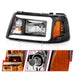 Anzo USA 111511 Crystal Headlight Set; Black Housing; Pair; w/Light Bar; - Truck Part Superstore
