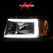 Anzo USA 111512 Crystal Headlight Set; Chorme Housing; Pair; w/Light Bar; - Truck Part Superstore