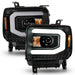 Anzo USA 111513 Projector Headlight Set w/Halo; Clear Lens; Black Housing; w/Light Bar; Pair; - Truck Part Superstore