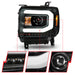 Anzo USA 111513 Projector Headlight Set w/Halo; Clear Lens; Black Housing; w/Light Bar; Pair; - Truck Part Superstore