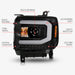 Anzo USA 111513 Projector Headlight Set w/Halo; Clear Lens; Black Housing; w/Light Bar; Pair; - Truck Part Superstore