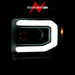 Anzo USA 111513 Projector Headlight Set w/Halo; Clear Lens; Black Housing; w/Light Bar; Pair; - Truck Part Superstore