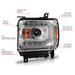 Anzo USA 111514 Projector Headlight Set w/Halo; Clear Lens; Chorme Housing; w/Light Bar; Pair; - Truck Part Superstore