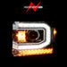 Anzo USA 111514 Projector Headlight Set w/Halo; Clear Lens; Chorme Housing; w/Light Bar; Pair; - Truck Part Superstore