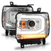 Anzo USA 111514 Projector Headlight Set w/Halo; Clear Lens; Chorme Housing; w/Light Bar; Pair; - Truck Part Superstore