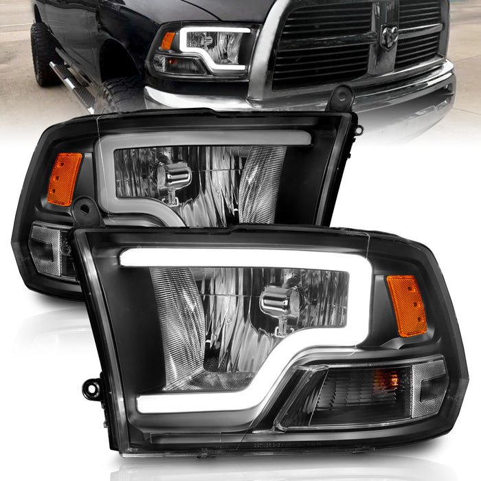 Anzo USA 111515 Crystal Headlight Set; Black Housing; Pair; w/Light Bar; - Truck Part Superstore
